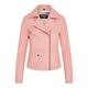 Infinity Leather Womens Baby Pink Classic Brando Biker Jacket - Broome - Light Pink Lamb Leather - Size 22 UK