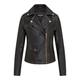 Infinity Leather Womens Vintage Black Classic Brando Biker Jacket - Broome - Black/brown Lamb Leather - Size 22 UK