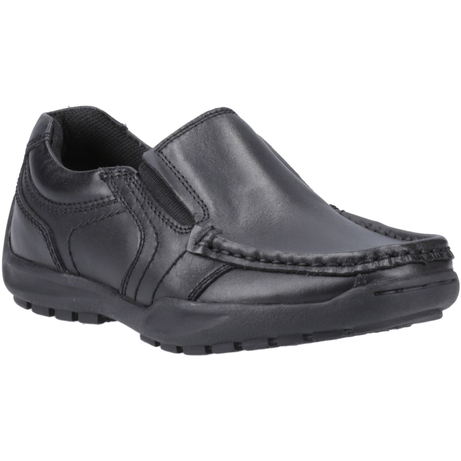 Hush Puppies Morgan Lederslipper In Schwarz Für Jungen Image