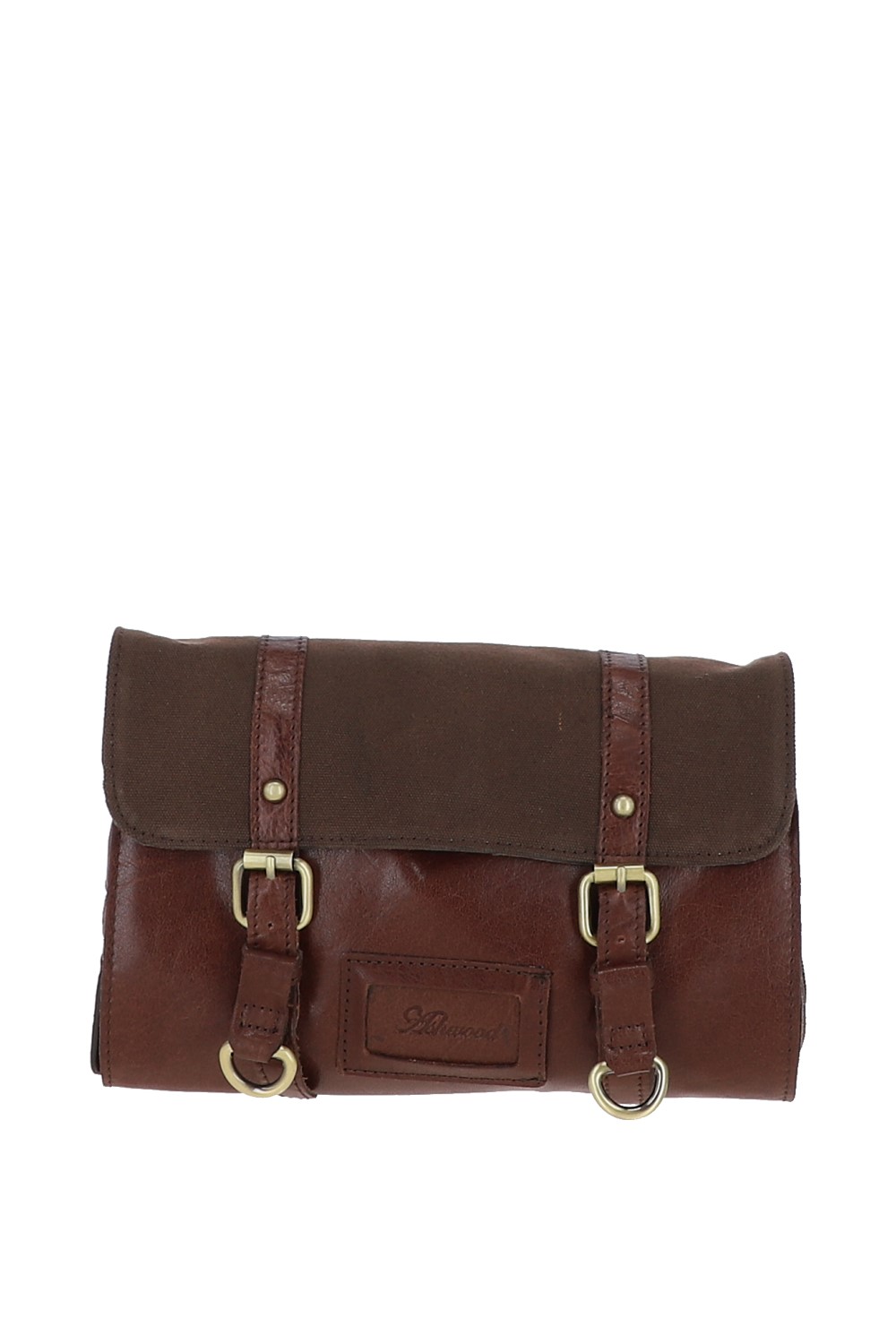 Ashwood Leather Mens Real & Canvas Hanging Toiletry Bag - Tan - One Size | Ashwood Leather Sale | Discount Designer Brands