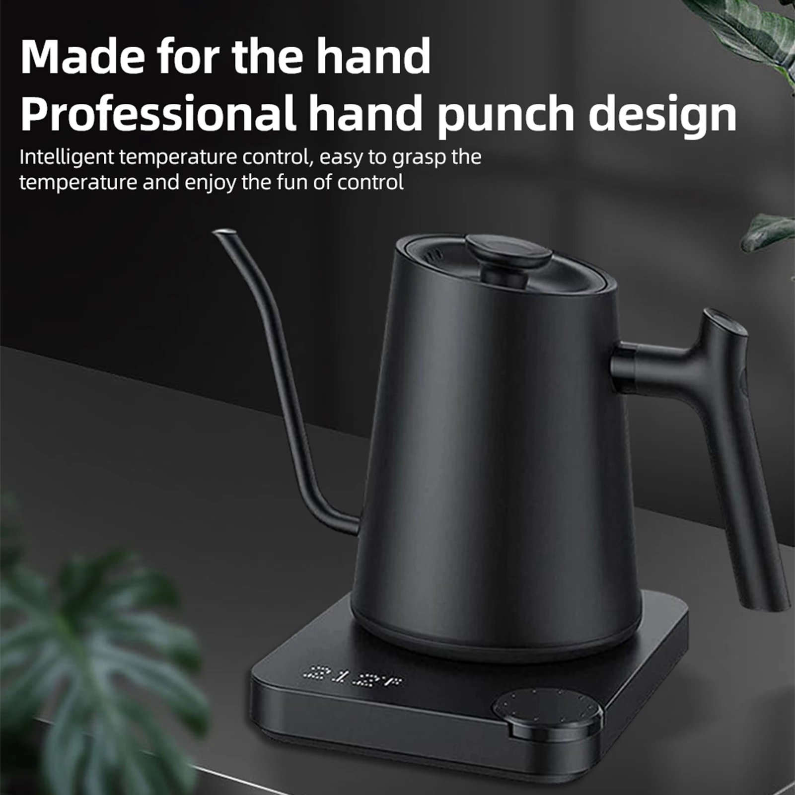 Schwanenhals-Wasserkocher, 0,9 l, Temperaturregelung, Edelstahl, innere Schnellheizung, 1200 W, Anti-Trockenschutz Image