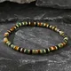 Bracciale da uomo Bracciale in pietra di agata India occhio di tigre per donna Bracciale tibetano con perline regolabile per meditazione yoga etnico