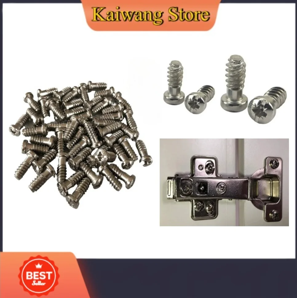 50pcs round Head Furniture Screws 6.3x14mm Euro Style for Hinges - Complement Hinges Furniture Repair Screws Pack of 50