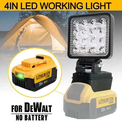 Portable LED Light for Dewalt 18V Battery Cordless Handheld Spotlight Outdoor Work Fishing Emergency Tool No Battery Included