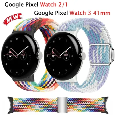 Nylon-Schlaufenarmband für Google Pixel Watch 3 41 mm geflochtenes Band Ersatzarmband Stoffarmband Google Pixel Watch 2 1 Correa Image