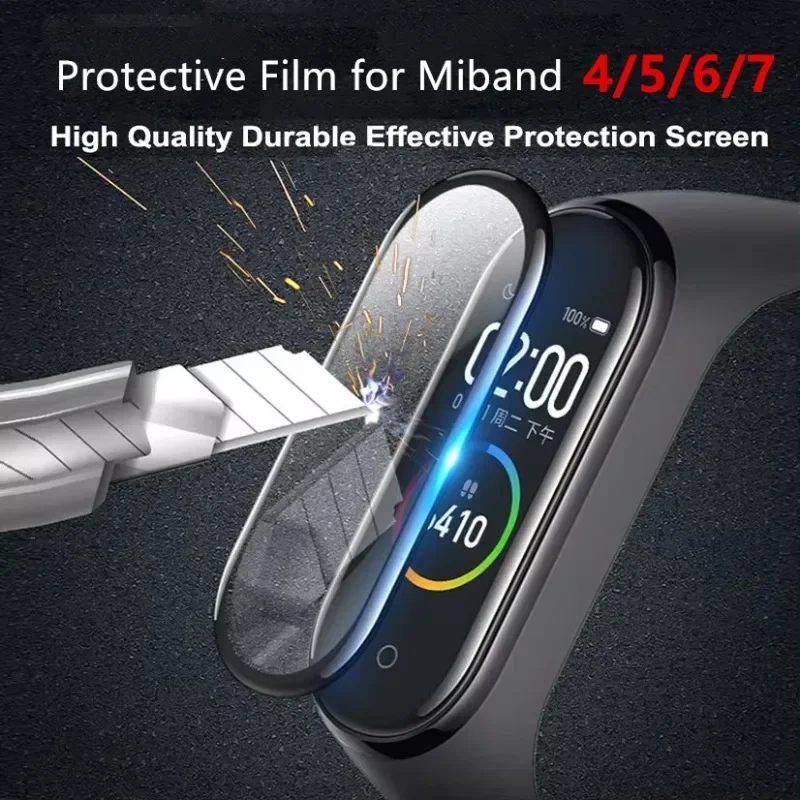 3D gebogener Displayschutz für Miband 4, 5, 6, 7, 8, vollständige Abdeckung, Schutzfolie für Xiaomi MI Band 8, 7, 6, 5, 4, Smartwatch-Zubehör Image