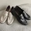 Loafer Damen Schuhe Damen Luxus 2025, Vintage-Plissee, lässig, einzelne Schuhe, Pendeln, britischer Stil, kleine Lederschuhe, manuell