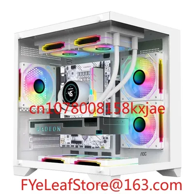 Montieren Sie Desktop-Computer Mini Mini Atx Kleines Hauptgehäuse Netzteil Set DIY Büro Shell Itx Stahl Image