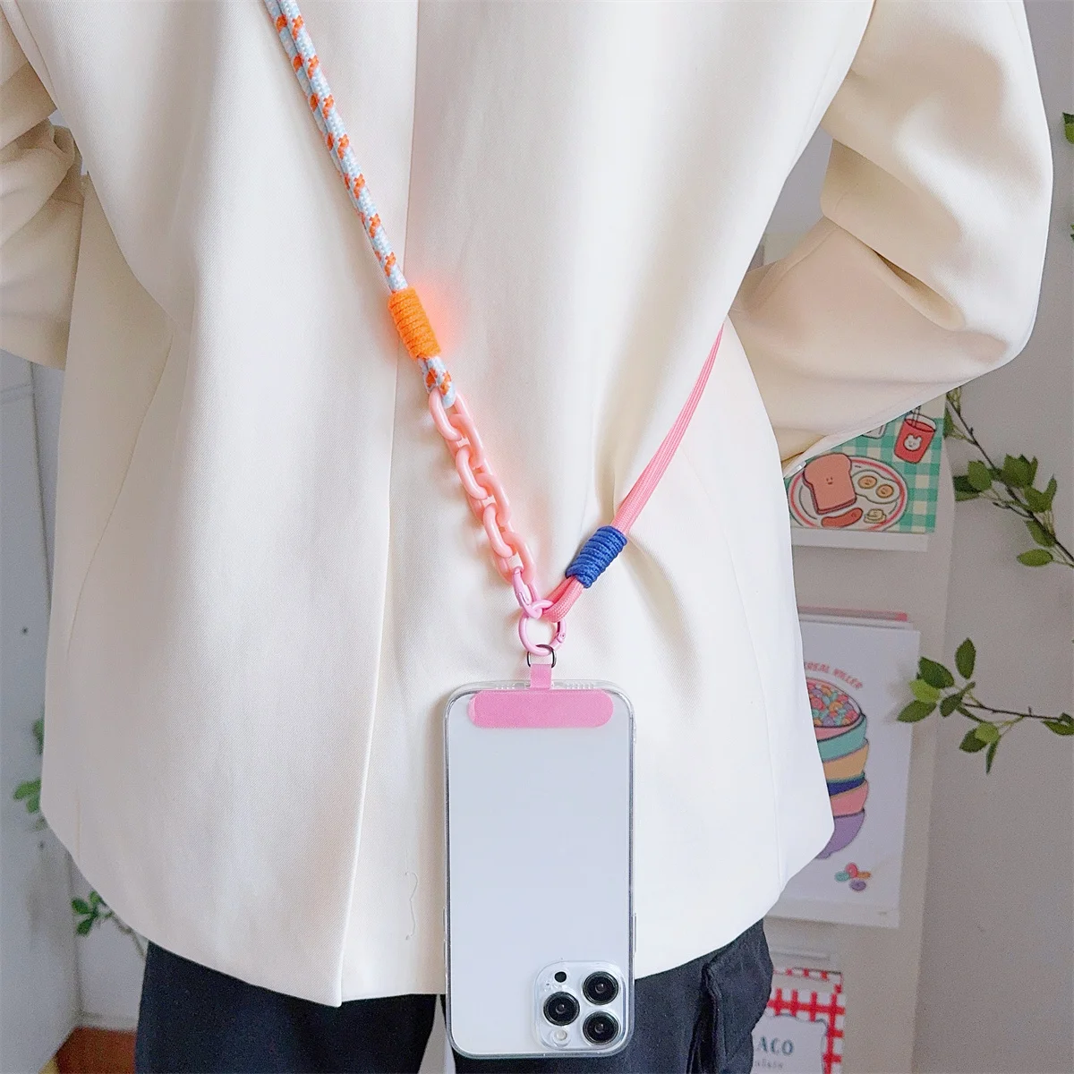 1Pc Long Mobile Phone Strap Portable Crossbody Strap Phone Case Universal With Phone Strap Connection Lanyard ﻿