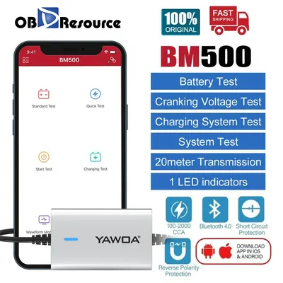 Car Battery Analyzer 6V 12V 24V Bluetooth 4.2 BM500 Wireless Battery Monitor Analyzer For Android IOS Phone Battery Diagnostic