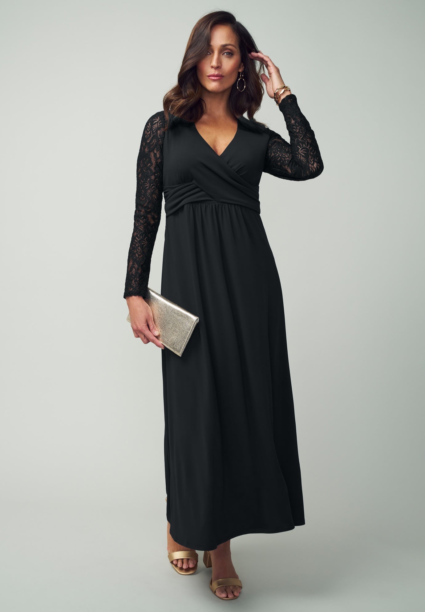 Plus Size Women's Lace Sweetheart Dress by Jessica London in Black (Size 28 W)