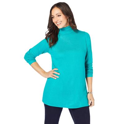 Plus Size Women's Cotton Cashmere Turtleneck by Jessica London in Midnight Violet (Size 42/44) Sweater