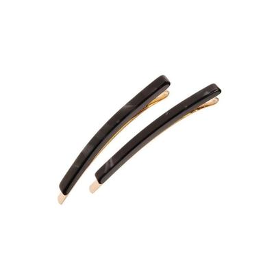 Women's Bobby Pin Pair on Gold Wire by France Luxe in Nacro Black (Size OS)