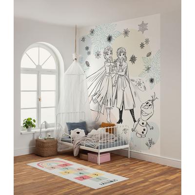 Kindertapete KOMAR "Disney Frozen Sketch Sisters", weiß, B:200m H:250m, Vlies, Tapeten Image