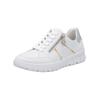 Sneaker RIEKER "Rieker Sneaker Glattleder", Damen, Gr. 41, weiß (weiß, silber), Glattleder, casual, Schuhe