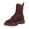 Schnürstiefelette TAMARIS "Tamaris Stiefelette Veloursleder", Damen, Gr. 41, rot (merlot), Veloursleder, casual, Schuhe
