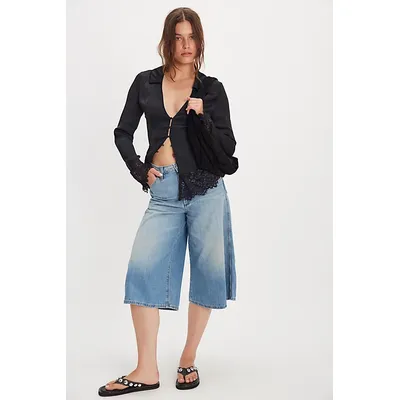 Wrangler Culotte Jeans at Free People in Shimmerstone, Size: 28