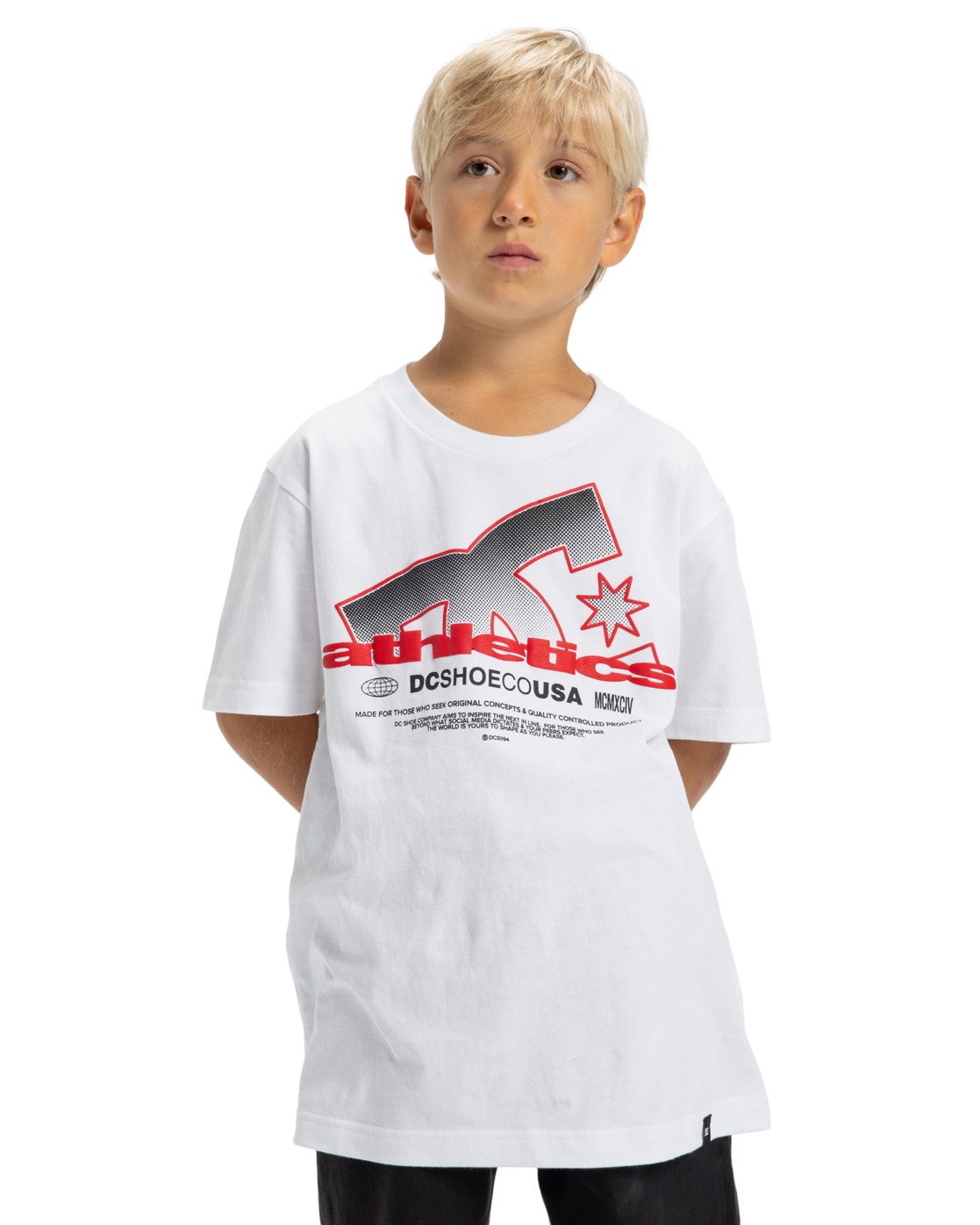T-Shirt DC SHOES "Slathletic", Jungen, Gr. 14(155-164cm), weiß, 75% Baumwolle, 25% Baumwolle, Shirts T-Shirt