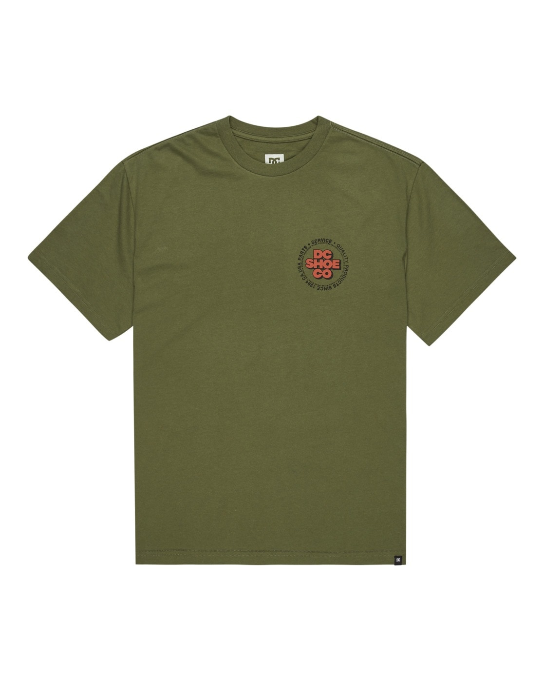 T-Shirt DC SHOES "Work Circle", Herren, Gr. L, grün (bronze grün), 75% Baumwolle, 25% Baumwolle, Shirts T-Shirt