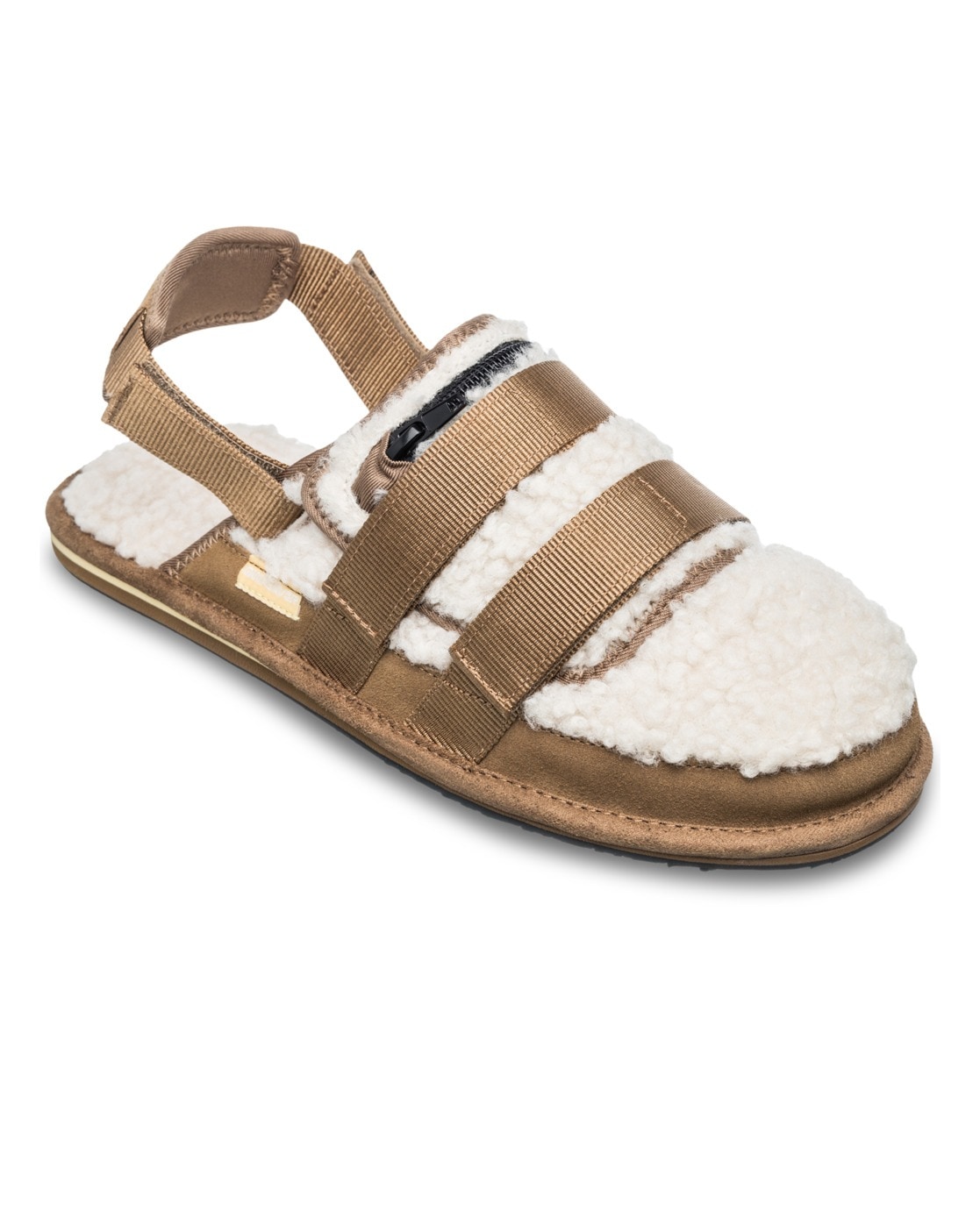 Sandale QUIKSILVER "After Session Mule", Gr. 10 (43), ermine, Obermaterial: Textil, Leder, Reißverschluss – Futter: Textil – Laufsohle: Gummi, Schuhe