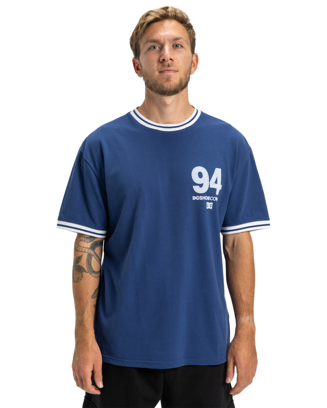T-Shirt DC SHOES "Skateball Jersey", Herren, Gr. XL, blau (estate blau), Obermaterial:[Hauptmaterial]: 70% Walkfrottier, 30% Microfaser;, Shirts T-Shirt