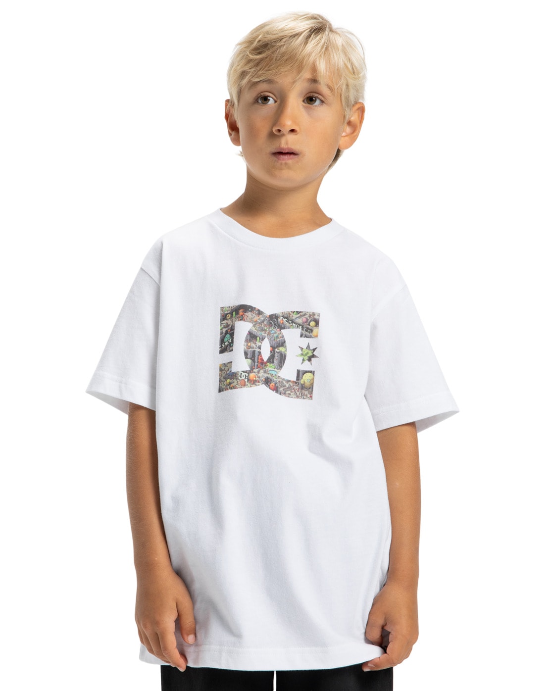 T-Shirt DC SHOES "DC Star Filled", Jungen, Gr. 16(165-172cm), weiß, 75% Baumwolle, 25% Baumwolle, Shirts T-Shirt