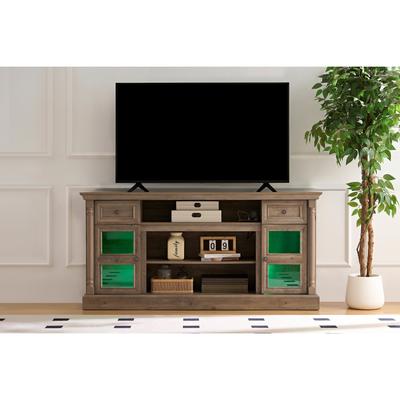 Farmhouse Fireplace TV Stand with Roman Column Styling, Up to 80-inch TV, 70-inch Modern Tall Entertainment Center