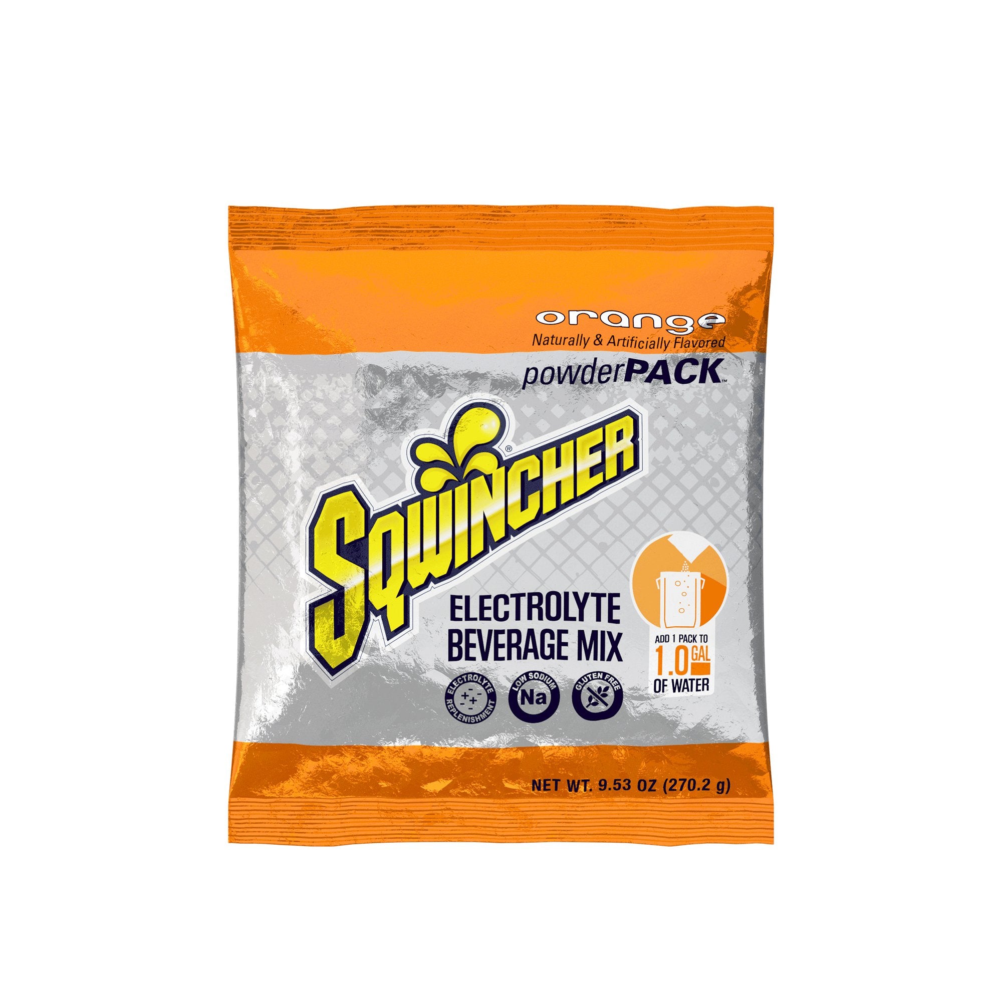 Sqwincher Powder Pack Oral Electrolyte Solution Orange Flavor 9.53 oz. Electrolyte (1057724_CS) 80/CS Sqwincher® Powder Pack® Electrolytes