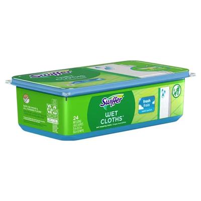 Swiffer Wet Saturated Wet Mop Pad Bound Edge White Cloth Disposable (1260306_CT) 72/CT Swiffer® Wet Mop Heads and Frames