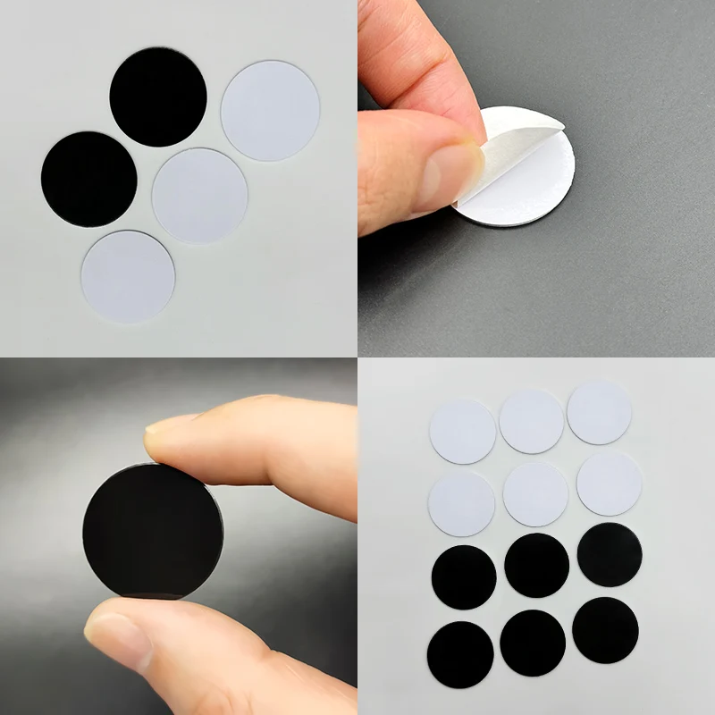 13,56 MHz Ntag215 Münzkarten mit selbstklebender Rückseite 504 Bytes ISO/IEC 14443 A 25 mm wasserdichtes PVC Ntag 215 NFC-Tag Image