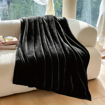 Fleece Flannel Throw Blanket Super Soft Comfy And Cozy Luxury Solid Color Bed Blanket For Couch Travel Blanket Cover Blanket