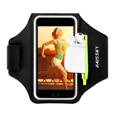 HAISSKY Original Zipper Bag Running Sport Armbands For iPhone 17 16 15 14 13 Pro Max 16 Plus 16E Workout Arm Band Phone Pouch