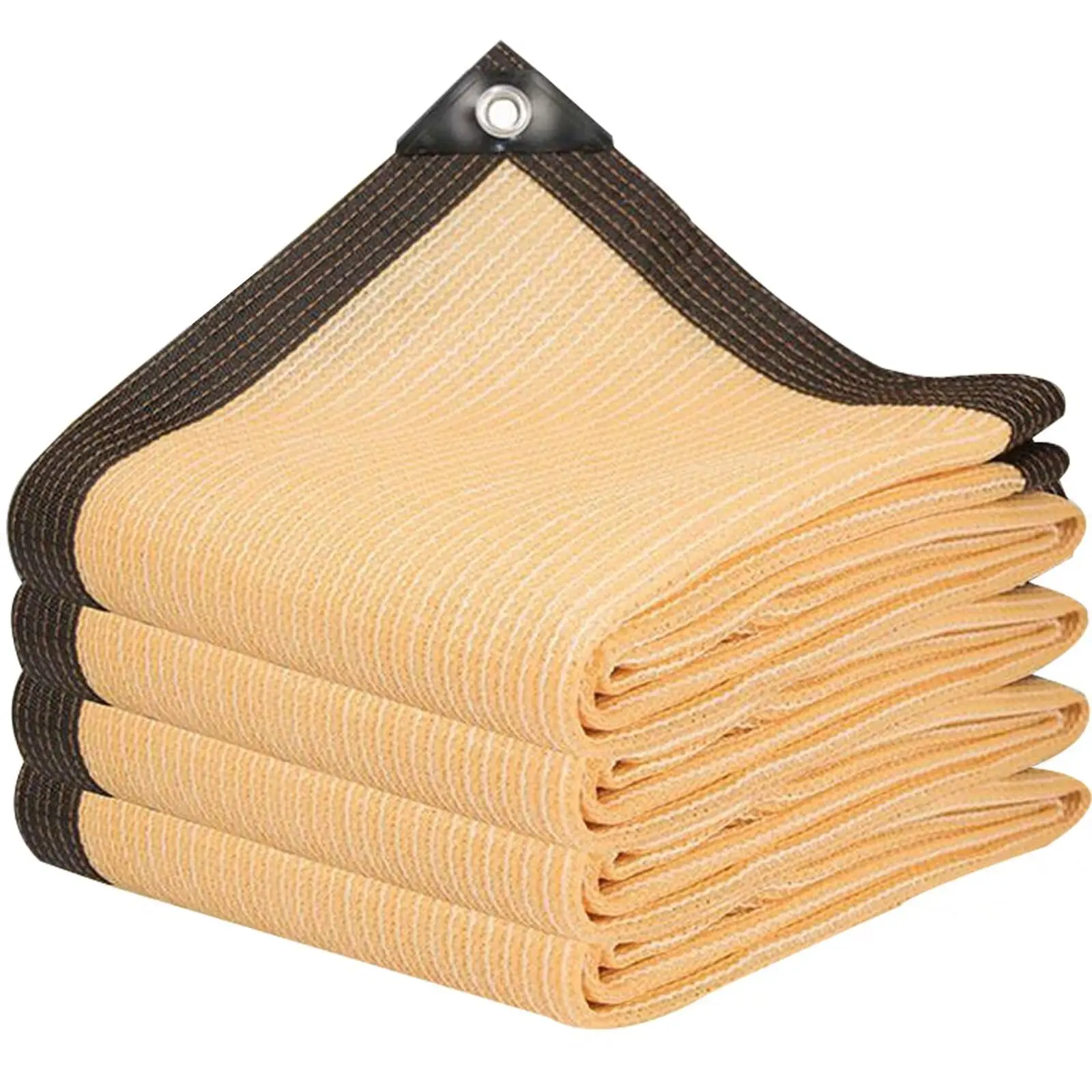 Beiges Sonnenschutznetz, einfach zu installierendes schwarzes Sonnenschutznetz für Balkone, Innenhöfe und Schwimmbäder, UV-beständige Markisen Image