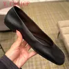 Y.Choice Mode Klassische Weiche Echtes Leder Flache Schuhe Elegante Grundlegende Karree Flache Plattformen Frühling Sommer Büro Schuhe