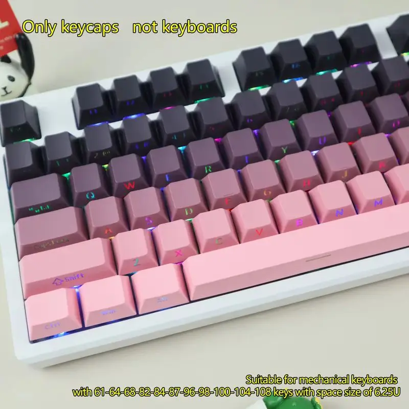 Pulver Gradient Side Geschnitzte Tastenkappen Cherry Blackberry Mechanische Tastatur Tastenkappe Für 61/68/75/87/98/104 Schlüssel Computer Zubehör