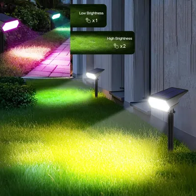2800K/6000K/RGB Outdoor Solar SpotlightIP65 Garten Landschaft Pathway Wand Lampe für Baum Dekoration Yard Straße Solar LED Lichter