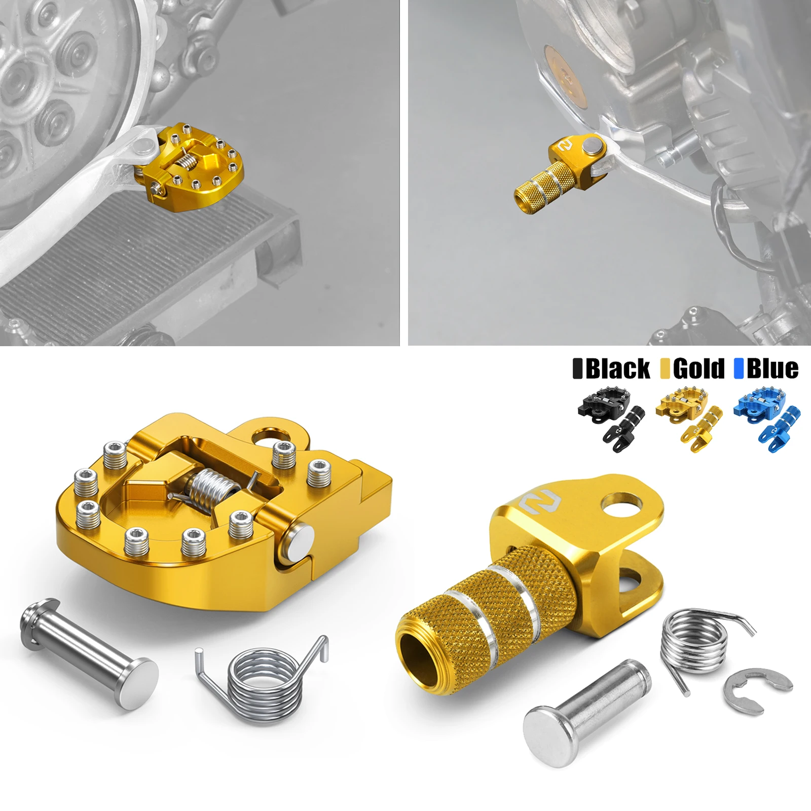 NICECNC Für Suzuki 2000-2024 DRZ400 DRZ400E DRZ400S DRZ400SM DR-Z 400 400E 400S 400SM Einstellbare Schalthebel spitze Bremspedal Spitze Image