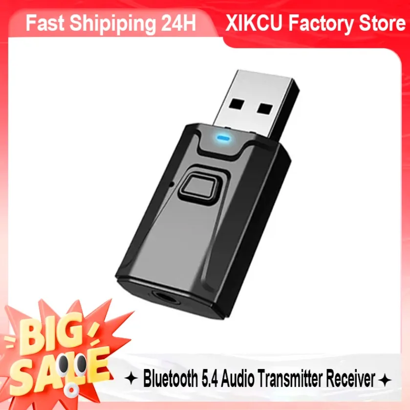 XIKCU Bluetooth 5,4 Audio Sender Empfänger MIC Wireless Adapter 3,5mm AUX/RCA für TV PC Kopfhörer Hause Stereo auto HIFI Musik Image