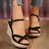 Damen Sandalen Mode Keilsandalen Sommer Casual Outdoor Strandschuhe Peep Toe Plattform Damen Schuhe High Heel Schnalle Sandalen
