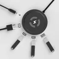 Docking station rotonda 6 in 1 Splitter hub USB desktop Funzione di ricarica wireless per laptop MacBook Phone Tablet Computer Office