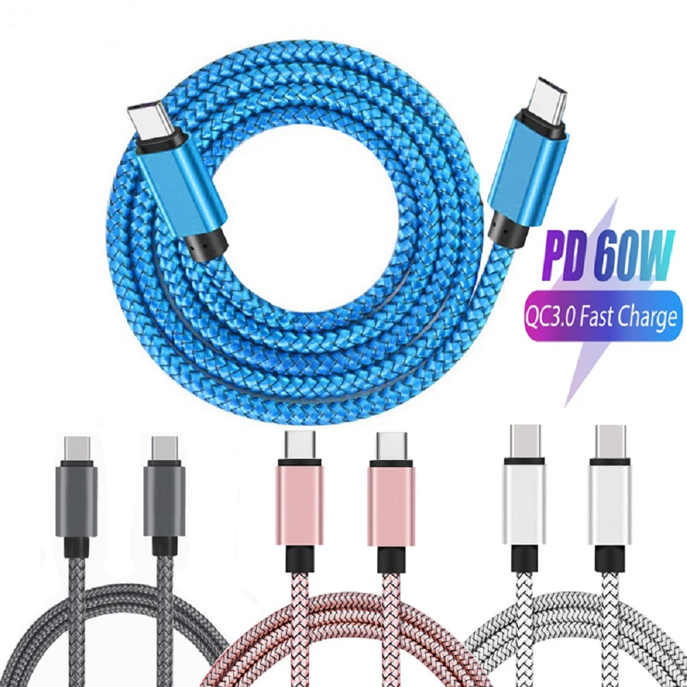 PD 60 W Typ C auf Typ C Expansion Link Kabel Schnelle Lade Nylon Geflochtene Datum Kabel Für Apple 15 lpad Huawei telefon Zubehör Image
