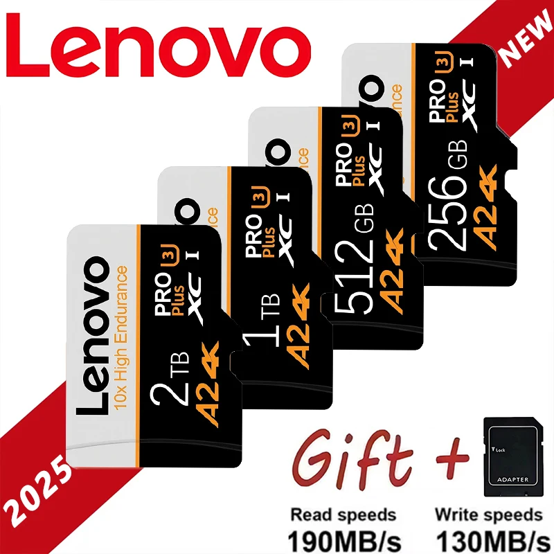 Scheda di memoria Lenovo da 2 TB Video Full HD ad alta velocità da 1 TB Scheda MINI SD da 512 GB 256 GB 128 GB 64 GB Micro scheda più recente per telefono/tablet/PC