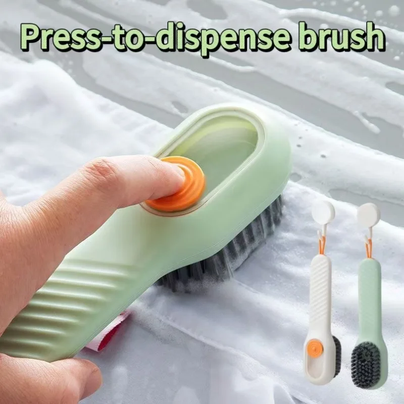 1/2/3PCS Multifunktions-Reinigungsbürste mit automatischer Flüssigkeitsentladung – Schuhbürste und Kleiderreiniger, perfektes Haushaltsreinigungswerkzeug Image