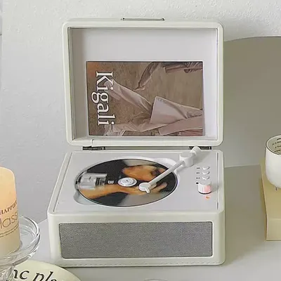 Retro CD Player with Speaker, Home Portable Bluetooth Speaker, Audio AUX Input/Output Built-in 2000mAh Battery,Best gift