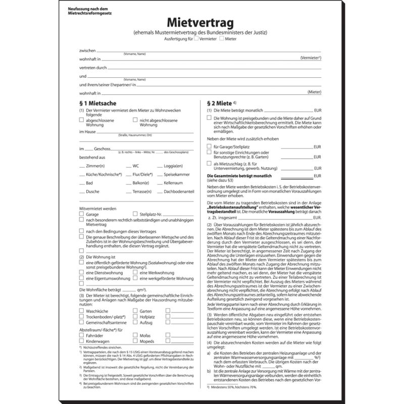 sigel Vordruck 'Mietvertrag', A4, 6-seitig Image