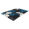 Tappeto shaggy PIETRA turchese e grigio - poliestere - 140 x 200 cm