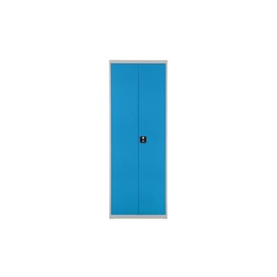 PROREGAL Flügeltürenschrank Owl mit 14 Fachböden + 78 Sichtlagerkästen | HxBxT 195x71x30cm | Lichtgrau/Lichtblau | Spind, Kleinteillager Image