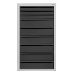 Proregal Schubladenschrank Kobra mit 9 Schubladen | HxBxT 120x70x43,5cm | Lichtgrau/Anthrazitgrau Image