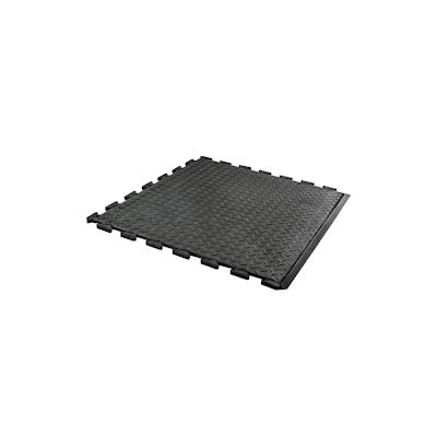 PROREGAL Anti-Ermüdungs-Gummifliese Kantenstück | BxL 80x70cm | Stärke 1,2cm | Schwarz | Anti-Rutsch, Matte, Bodenschutz Image