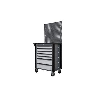 PROREGAL Werkstattwagen Cheetah Plus + Lochplatte | 7 Schubladen | HxBxT 168,5x75x47,5cm | Anthrazitgrau/Silbergrau | Schubladenbox, Werkzeugschublade Image